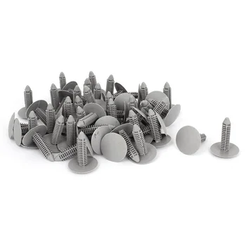 

50 Pcs Gray Plastic Rivet Clips 8mm x 25mm x 31mm
