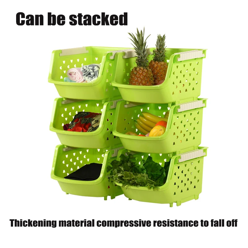 

Storage box Stackable multifunctional basket 1piece green