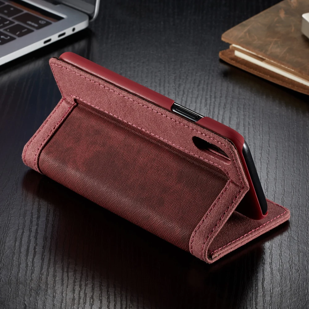 

CaseMe Luxury Canvas Phone Case For iPhone XS X 10 iPhoneX Coque PC Back Cover Holder Kickstand Flip Magnetic Case for iPhone X