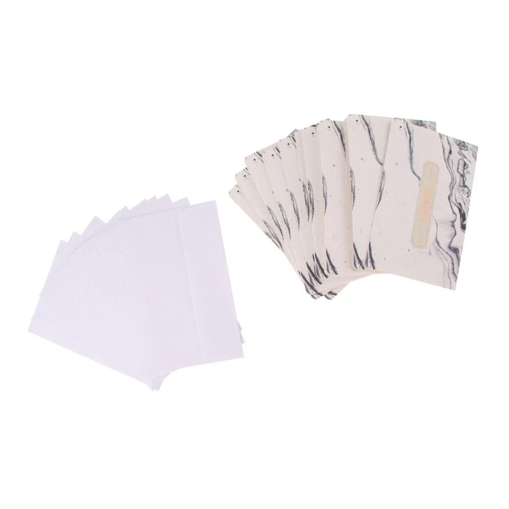 10pcs Thank You Cards Marble Pattern Greeting Cards Notes Card Blank Inside with Envelopes