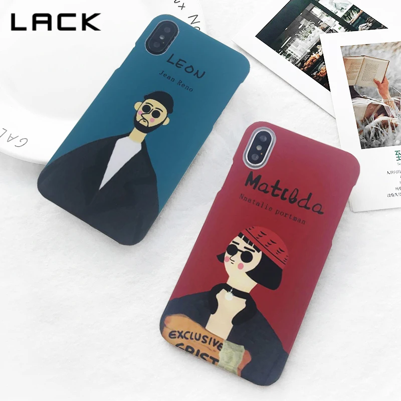 

LACK Cartoon Movie Phone Cases For iphone X The Professional Killer Leon and Mathilda Case For iphoneX Hard Matte Back Cover Bag