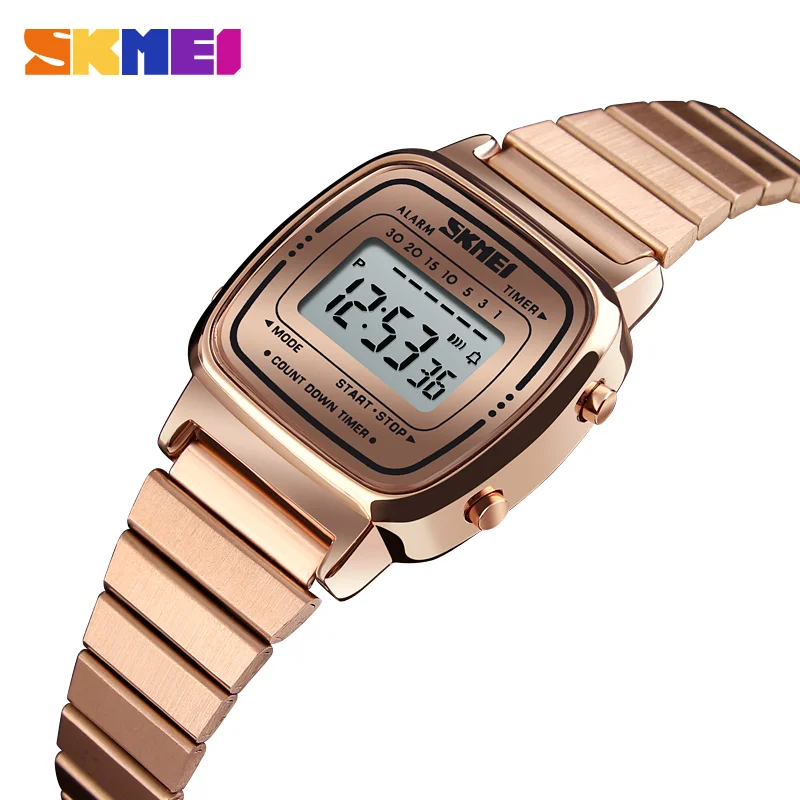 SKMEI Леди цифровой мода часы лучший бренд роскошных Повседневное Водонепроницаемый Для женщин часы обратного отсчета сигнализации наручные часы Relogio Feminino