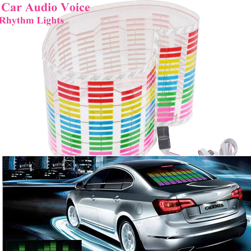 Music Rhythm LED Light Lamp Sound Activated Equalizer Music Activated Car Sticker light