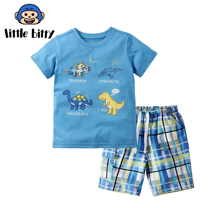 

2019 Summer Boys Clothing Set Children White Boys Clothes Cartoon Kids Boy Clothing Set T Shirt+Short Pants Cotton Children Suit