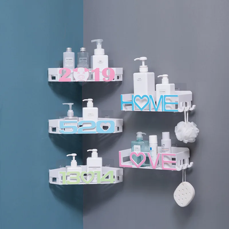 Bathroom shelf free punching wall bathroom storage rack shower room soap box shelf WF719221