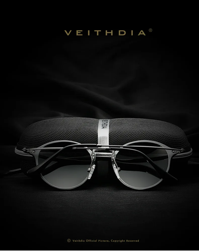 VEITHDIA, брендовые, модные, унисекс, солнцезащитные очки, поляризационное покрытие, зеркальные, для вождения, круглые, мужские очки для мужчин/женщин, 6358