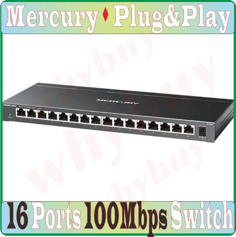 Сталь 16 * RJ45 портов 10/100 Мбит/с быстрый сетевой коммутатор Ethernet авто MDI/MDI X