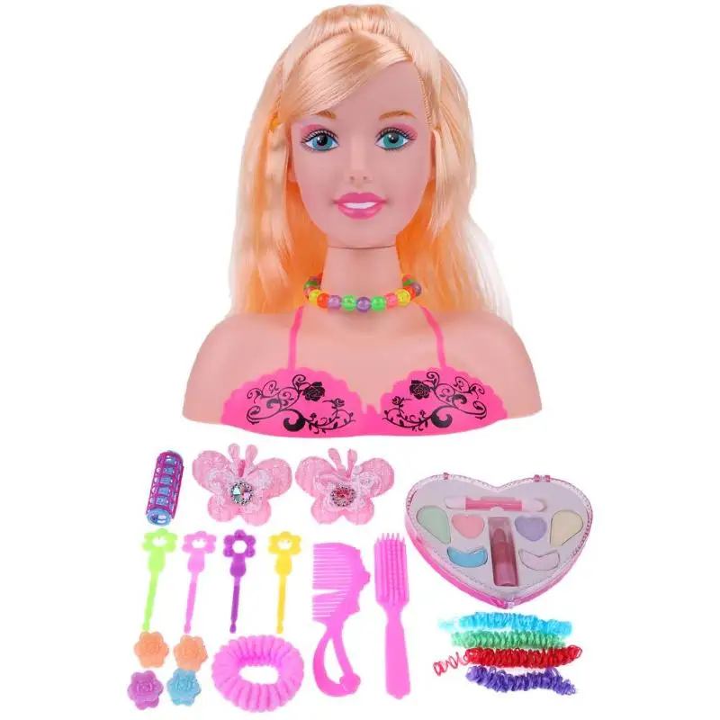 Stylish Half Body Makeup Hairstyle Doll Mannequin Head Pretend Play