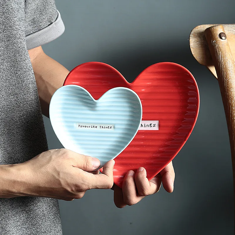 2019 посуда в форме сердца керамическая обеденная тарелка фарфоровая десертная