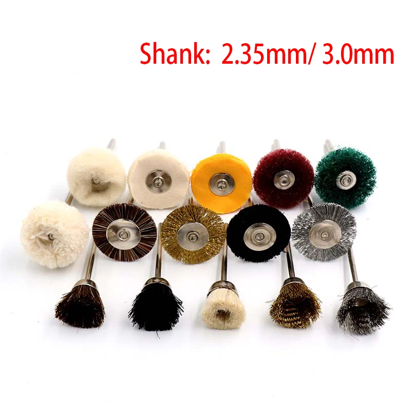 

1PCS 2.35/3MM Shank Mini Brush Scouring Pad Abrasive Wheel Nylon Fiber Grinding Sanding Head Buffing Polishing Accessories