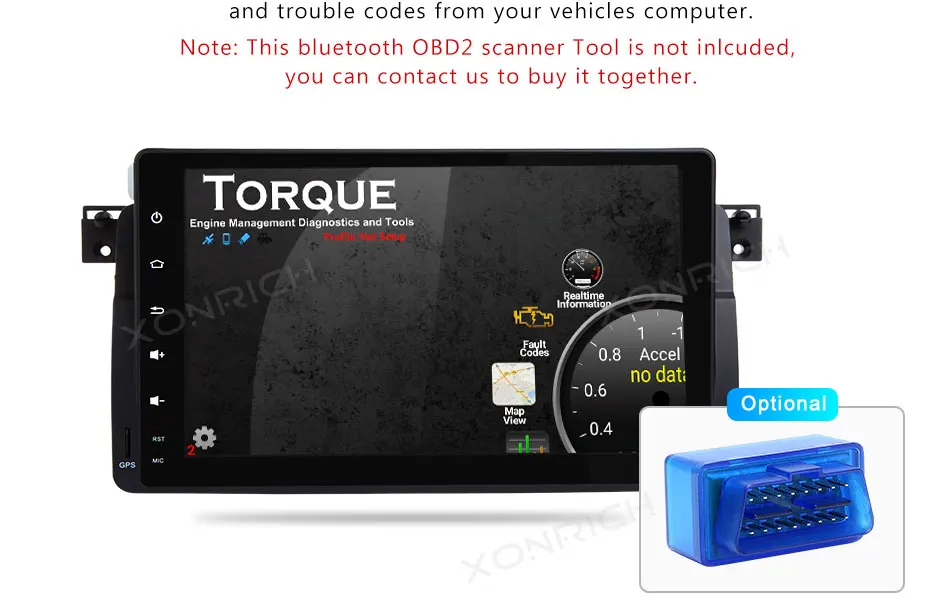 Top Xonrich 1 Din Android 8.0 Car Radio For BMW E46 Navigation M3 Rover 75 318/320/325/330/335 GPS DVD Player Qcta Core 13