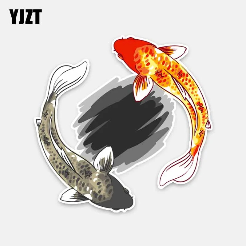 

YJZT 14CM*14CM Fashion Animal Carp Decal PVC Car Sticker Car Exterior Accessories 5-0259