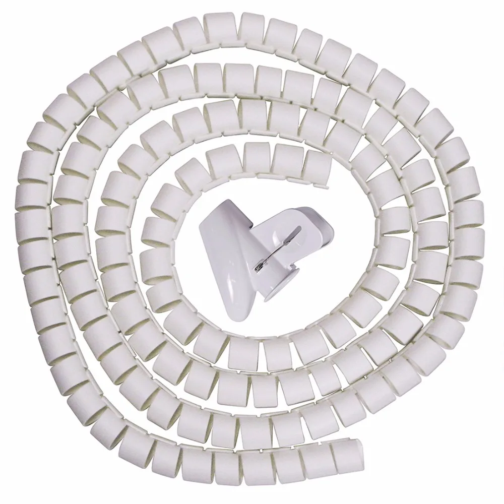 

Uxcell Hot Sale 10mm Dia. Flexible Spiral Tube Cable Wire Wrap Computer Manage Cord White 1M/1.5M/2M/3M Length with Clip