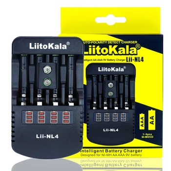 

Liitokala Lii-NL4 rechargeable 1.2V AA / AAA NiMH batteries 9V battery charger