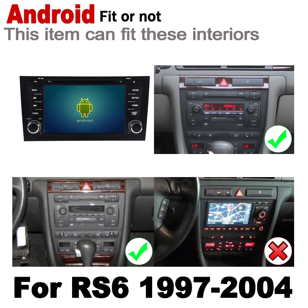 Sale IPS Android 2 DIN Car DVD GPS For Audi RS6 4B 1997~2004 MMI Navigation multimedia player Stereo radio WiFi system 1