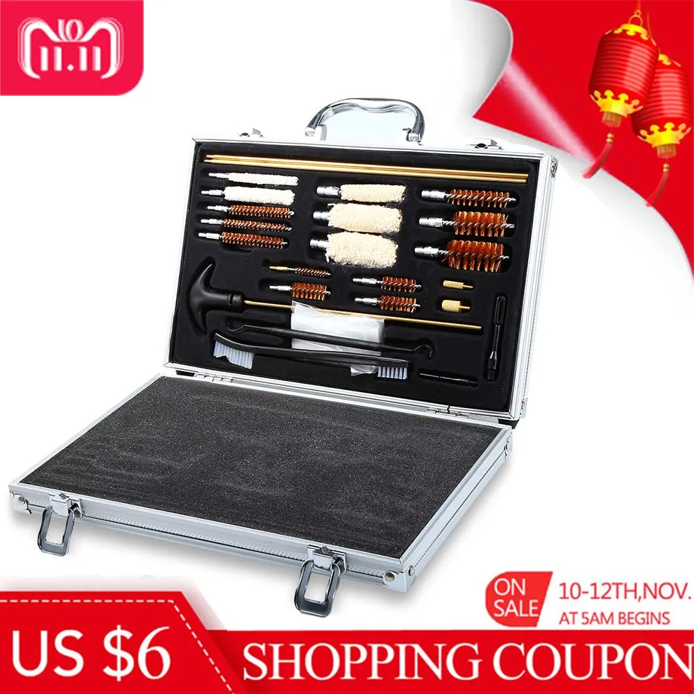 

74PCS Universal Hand Riflescope Shot Cleaning Kit Set Hunting Gun Cleaning Set Gun Brush Tool Handgun Pistal Pipe Mop Cleaner