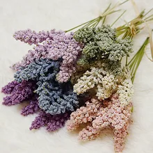 Buquê de flores artificiais de baunilha, 6 unidades/pacote, de morango, espinhos, decoração de parede para casa, plantas, cereais, salto de plantas