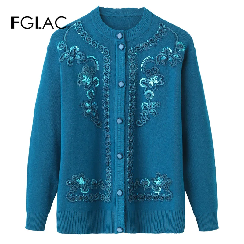 Günstige FGLAC Mittleren Alters mutter kleidung Neue Mode Herbst Winter Frauen Pullover Mode Lässig Pullover Strickjacken strick hemd