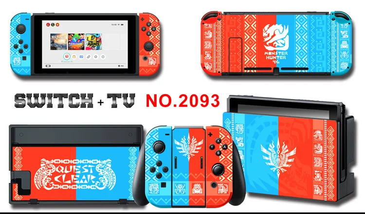 Для nintendo Switch Pain sticker консоль Dock Joy Con полное покрытие цветной бумажной кожи Закаленное стекло протектор экрана от 2000-2305