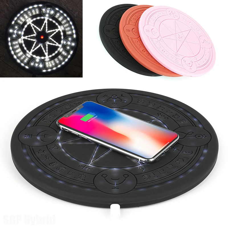 

100% Pentagram Magic Array Wireless Charger Pad 10w Qi Fast Ultra Slim Music Charging Pad for Iphone X XS Max XR Phone Charger