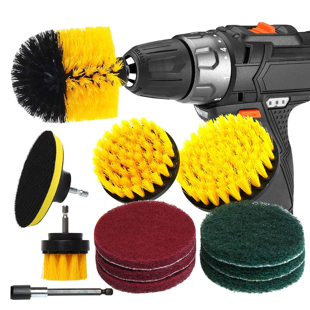 

Drill Brush Scrub Pads 12 Piece Power Scrubber Cleaning Kit All Purpose Cleaner Scrubbing Cordless Drill for Cleaning Pool