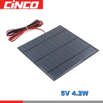 

Poly Panel Solar monocrystalline Silicon 5V 840mA with 200cm extend cable DIY Battery Charger Module Mini Solar Cell wire toy