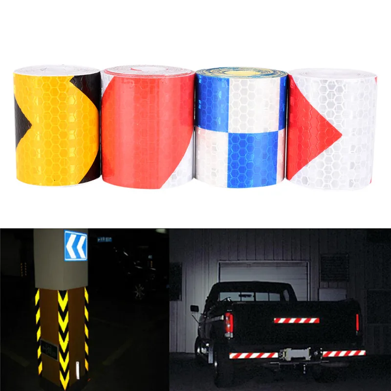 Car Styling 5cmx300cm Arrow Reflective Tape Safety Caution Warning