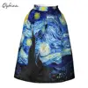 Qybian new Faldas Vintage 2022 Van Gogh Print Ladies Skirts High waist Womens Skirts Christmas skirt ► Photo 3/4