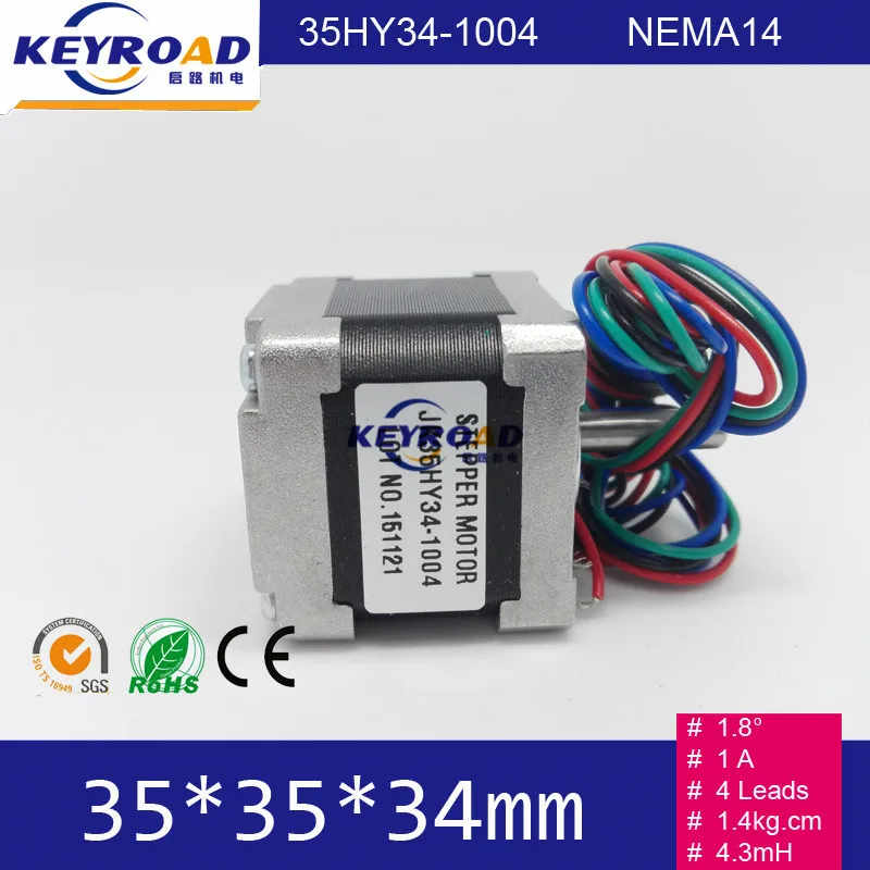 

1.8degree 35mm 1.4Kg.cm 1A 2phase hybrid stepper motor NEMA14 Robot Motor 35HY34-1004 For Textile Machinery Free shipping