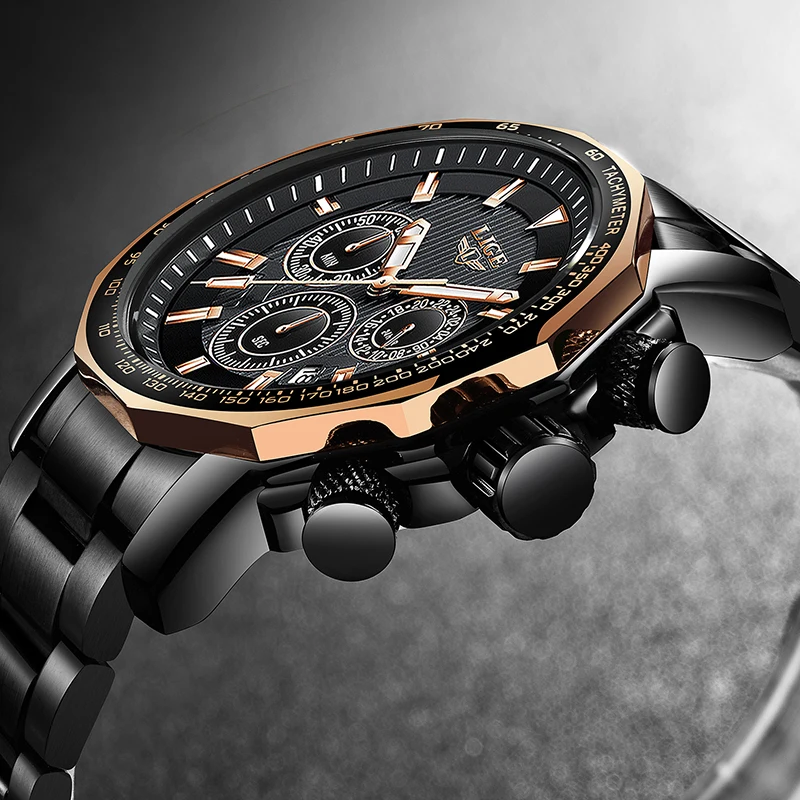 New 2019 LIGE Mens Watches Top Brand Luxury Men's Waterproof Military Sports Watch Men Analog Quartz Clock Relogio Masculino+Box