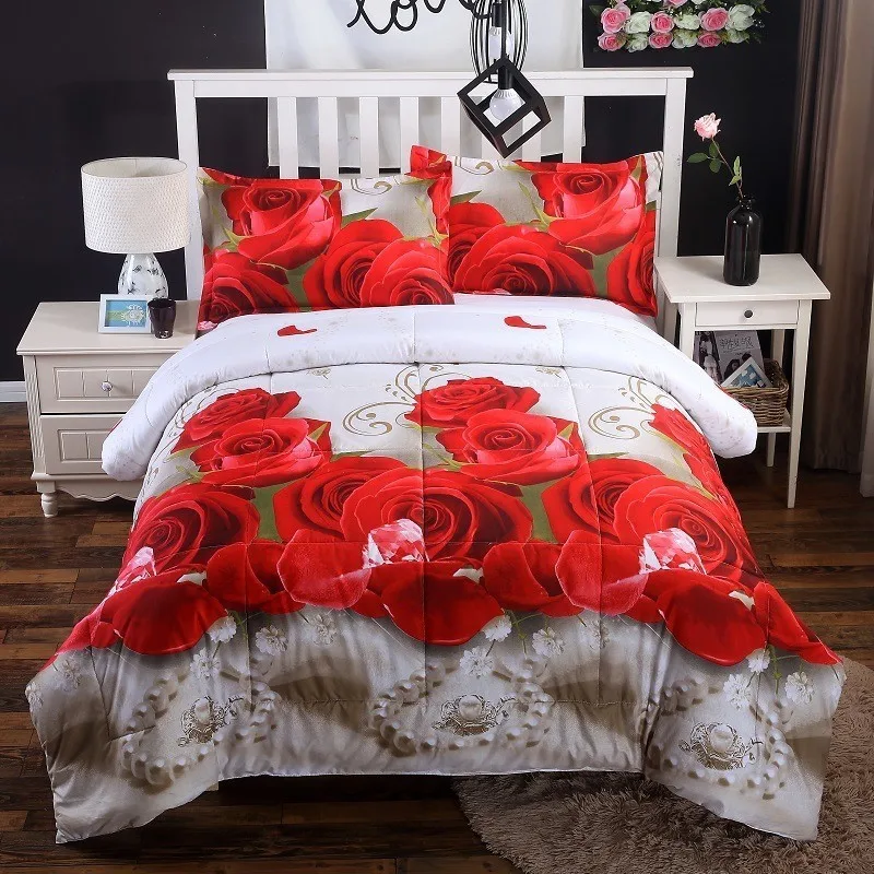 3D летнее одеяло, кондиционер, тонкое одеяло, покрывало для кровати, Розовая Лилия, покрывало с цветами, домашний текстиль для кровати, Лидер продаж - Цвет: MX Red Rose Quilt