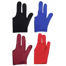 1 шт. 3 пальцев прочный нейлон перчатки для бильярдный Кии для снукера шутер цвет: черный, Синий Фиолетовый Красный Цвета