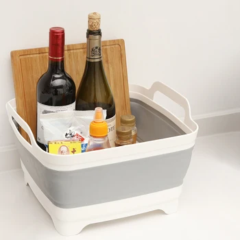 

Foldable Fruit Basket Dish Basket Sink Large Drain Kitchen Household Plastic Portable Fruit And Vegetable Storage Basket