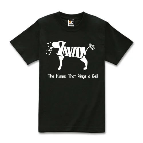 

Black TBBT Leonard Tshirt PAVLOV The Name That Rings a Bell Mens Tee Shirts