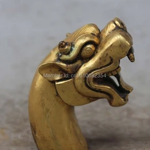 " лаки Китайский Бронзовый 24 К Золото Свинка Гардиан Талисман PiXiu Зверь Голова Статуи
