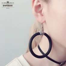 Императрица Гламурная панк стильная поп Одиночная круглая алюминиевая пена геометрические бисплей серьги для женщин ювелирные изделия подарок на свидание