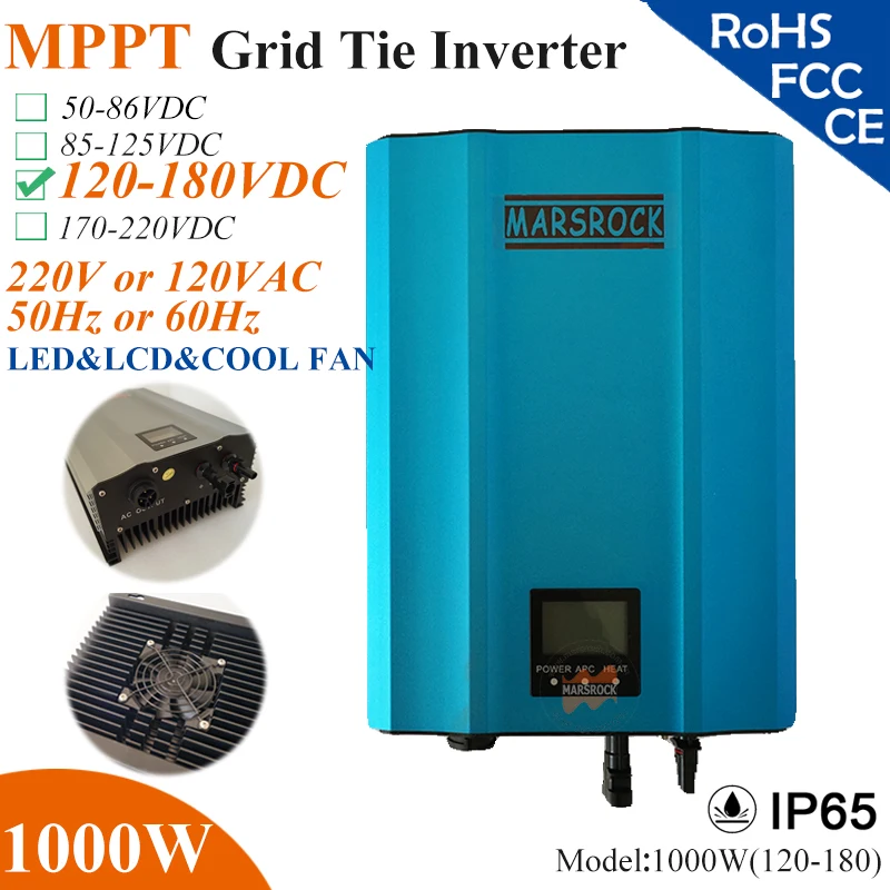 1000W MPPT solar Grid Tie Micro Inverter with IP65,120 180VDC,220V(190