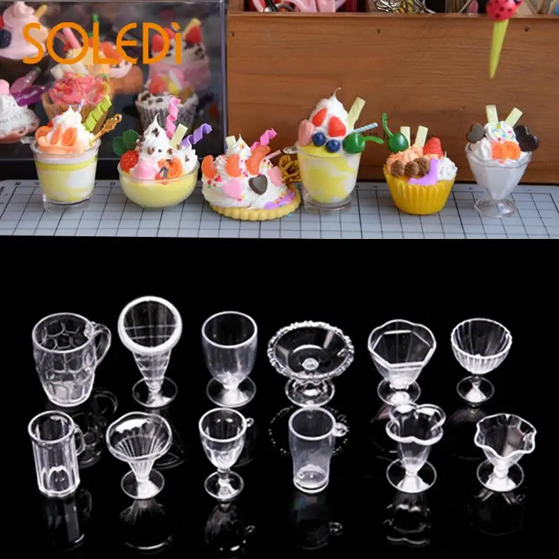 

Small 17PCS Plastic Ice Cream Cups Set Party Novelty Miniatures Tableware DIY