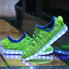 2016 New High-top Plus Size 11 Colors Unisex Led Glow Shoe Men & Women Fashion USB Rechargeable Light Led Shoes for Adults