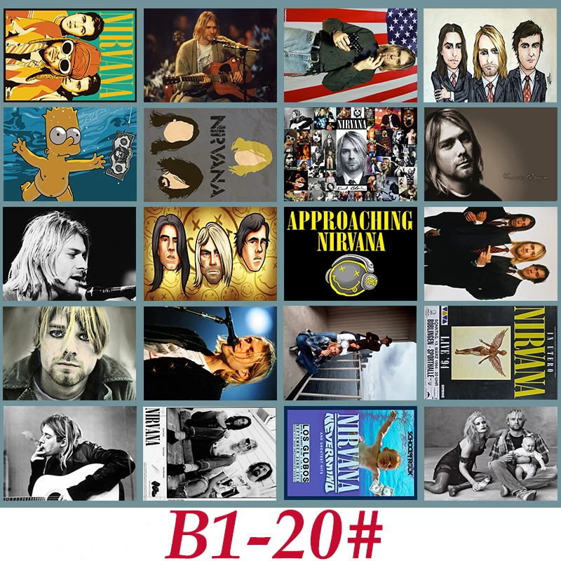 

B1-20# Kurt Cobain Classic Series sticker 20/pcs PVC Art Crafts collection Gift wall Design Graffiti Stickers