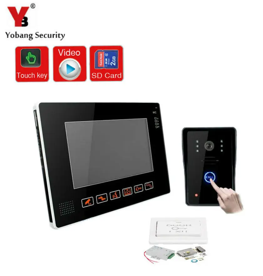 

YobangSecurity 9 Inches Wired Video Doorbell Door Chime,Rainproof Door Phone with Video Recording and PhotoTaking Door Lock