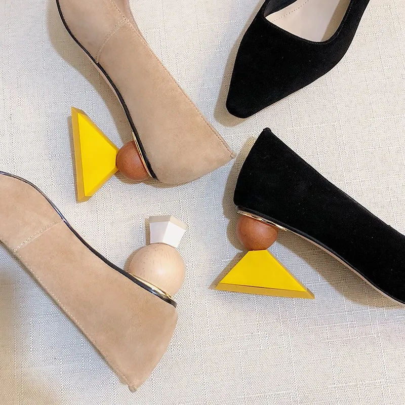 ALLBITEFO/Большие Размеры: 33-43 натуральная кожа бренд Обувь на высоком каблуке Женская обувь женские Вечерние обувь специальная форма пятки
