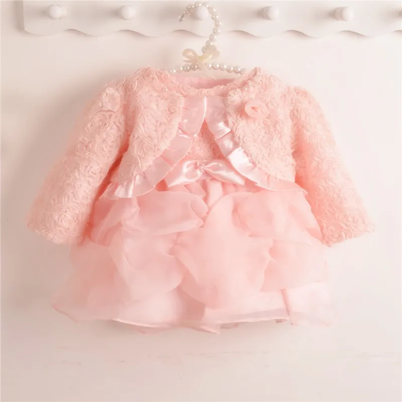 2 шт./комплект, зимние праздничные платья на день рождения для маленьких девочек 1 год платье принцессы для младенцев крестильное платье для новорожденных девочек