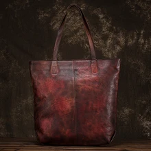 Женская сумка-тоут из натуральной кожи, винтажная цветная сумка из воловьей кожи с ручкой сверху, сумки на плечо для отдыха, вместительная сумка