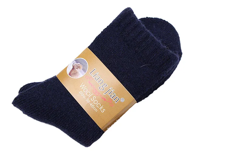 Мужские шерстяные носки, плотные термоноски, мужские зимние теплые мягкие носки, одноцветные удобные повседневные мужские шерстяные носки
