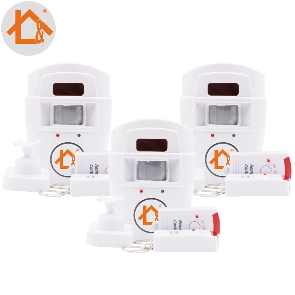 

Home Security PIR MP Alert Infrared Sensor Anti-theft Motion Detector Alarm Monitor Wireless Alarm system+2 remote controller