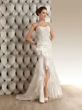 Custom Made New High Quality Fashion Sexy Lace Organza Flower Beading Mermaid Wedding Dress Bridal Gown