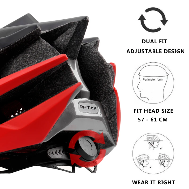 PHMAX 2020 Ultralight EPS+PC Cover Cycling Helmets