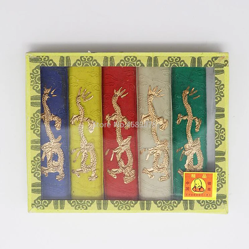 Cena 1 zestaw pięć kolorowych smok atrament siedem kolorowe smok atrament chiński kaligrafii atramentu bar atrament blok
