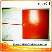 460*460*1,5 мм 110 в 600 Вт клейкий 1 сторона силиконовый электрический нагревательный элемент 3d принтер нагреватель 1000 мм свинец выходящий из середины of1side